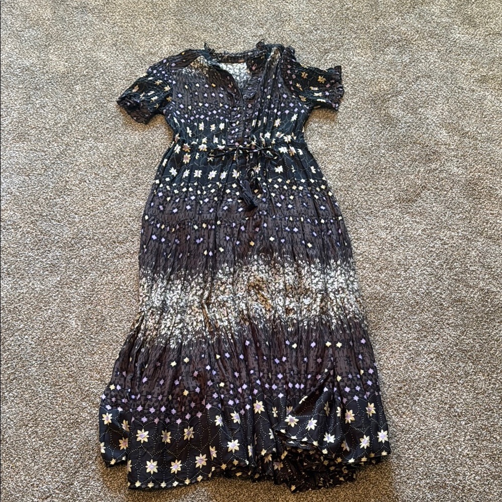 Floral Black and Purple Women's Dress